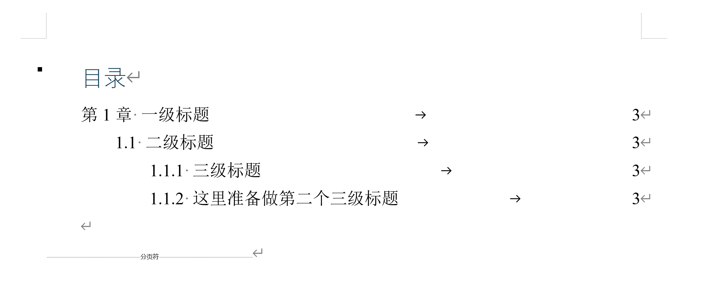 自动生成的目录