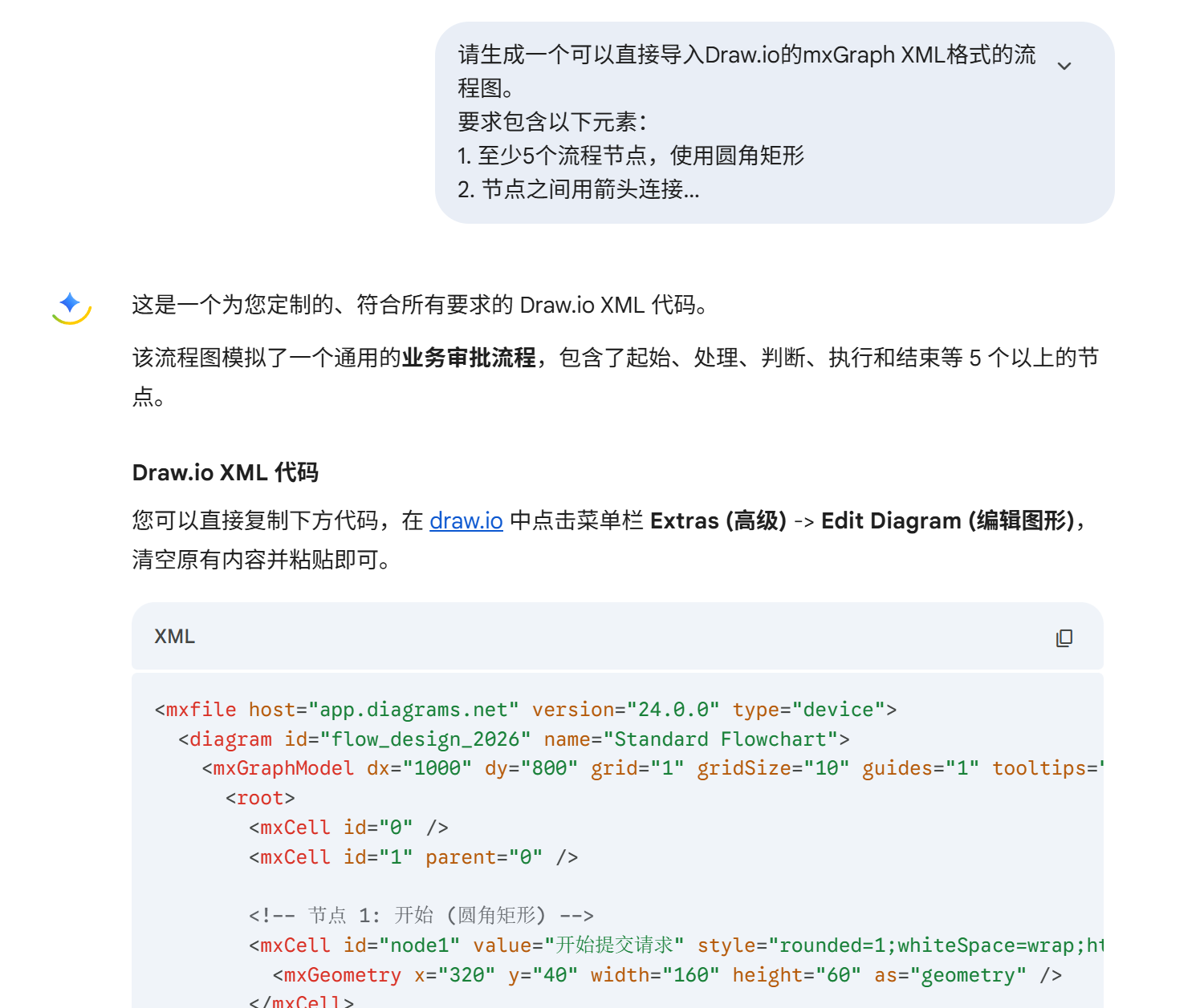 XML格式流程图